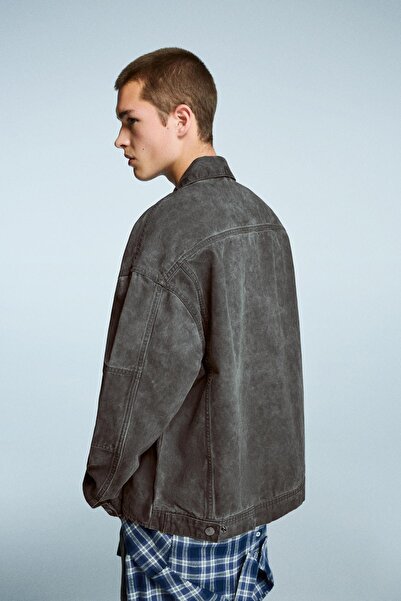 Bershka Boxy fit crop ince ceket