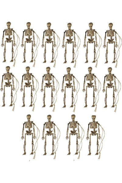 VKTY Set de 8 schelete de Halloween Vkty, plastic, alb, 15 x 5 cm