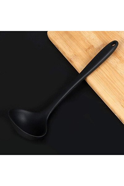 Generic sourcing map Silicone Soup Ladle Spoon 11.6 Inch Length Heat Resistant to 450°F One Piece Design Re