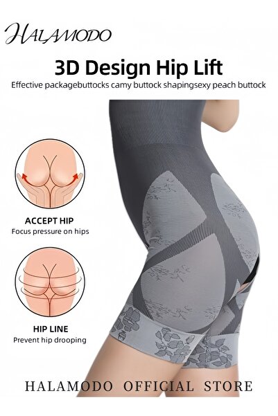 HALAMODO Women’s Bamboo Charcoal Body Shaper High-Waisted Slimming Bodysuit Tummy Control Body Shaper