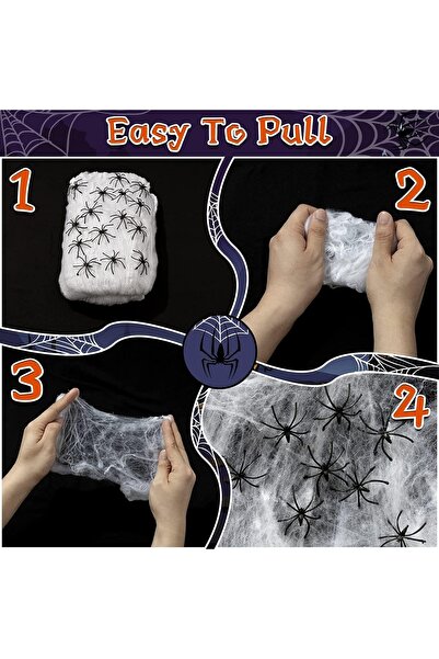 Kimimara Halloween cloth and 30 spiders set Kimimara, textile/plastic, black/white