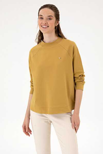 U.S. Polo Assn. Women's Camel Regular Crew Neck Basic Sweatshirt 50313610-Vr151