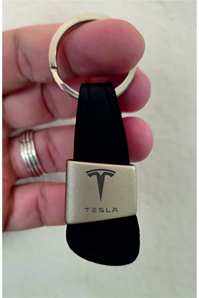 ASYA GIFTS Breloc auto din metal Tesla