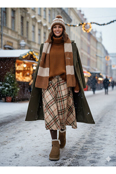 Guja KALIN TABAN KÜRKLÜ SÜET DERİ KADIN BOT 3,5 cm topuk