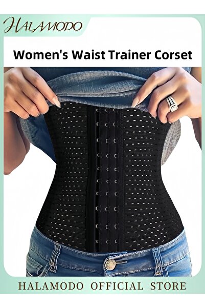 HALAMODO Women's Waist Trainer Corset for Everyday Wear Steel Boned Tummy Control Body Shaper