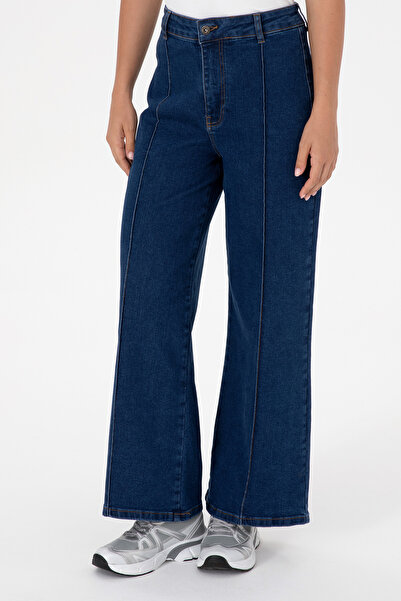 U.S. Polo Assn. Kadın Mavi Flaire High Waist Fit Jean Pantolon 50316581-DN0022