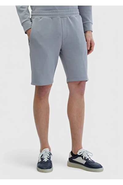 Ramsey Light Gray Plain Knitted Jogging Fit Sports Bermuda