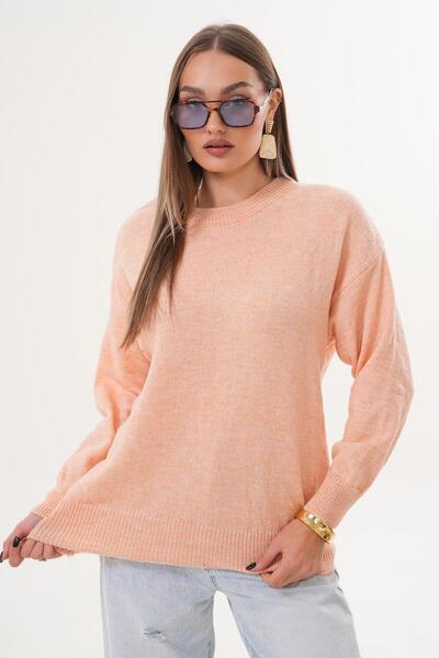 ŞİMAL Women's Crew Neck Knitwear Knitted Loose Sweater 255231 -