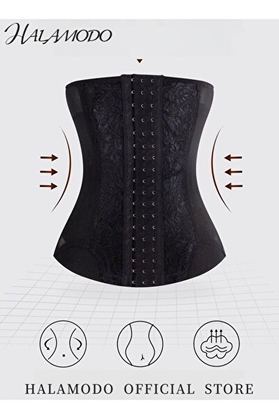 HALAMODO Women's Waist Trainer Corset for Everyday Wear Steel Boned Tummy Control Body Shaper