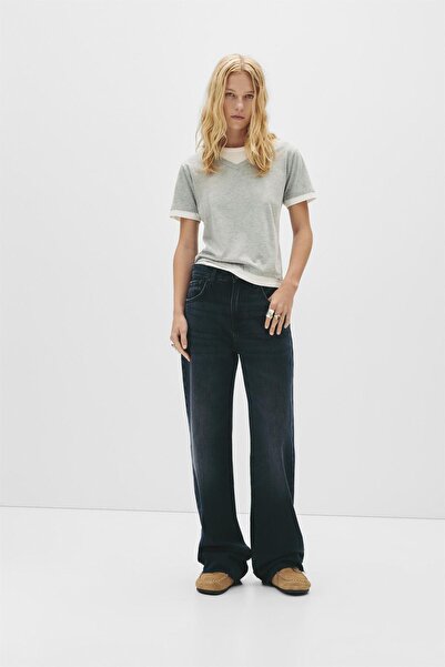 Pull & Bear High-waist straight-leg jeans