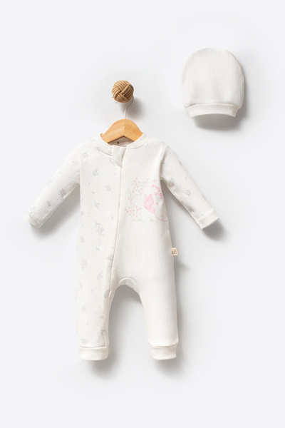 Bubbles 100% Organic Cotton Pretty Girl Zippered Baby Girl Romper
