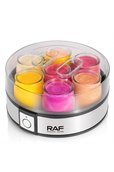 raf 20W Electric Yogurt Maker, 7 Glass Jars, One-Button Operation, Easy Clean Machine