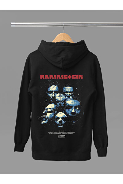 MAGORS سترة روك قطنية مطبوعة بأكمام طويلة من رامستاين، مصنوعة من 3 خيوط مع غط...