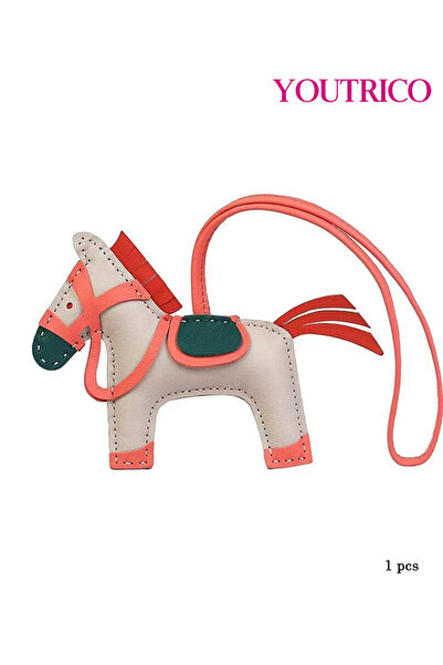 Youtrico H Luxury Equestrian Lambskin Leather Keychain and Bag Charm