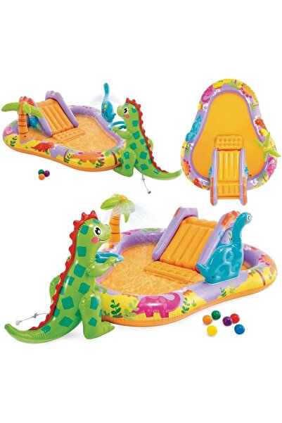 Intex Intex play center, made of vinyl, with dinosaurs, inflatable slide, water fountain,...