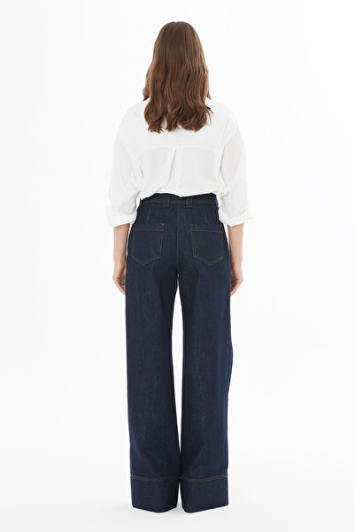 GİZİA Deri Baskılı Cep Kapağı Detaylı Pantolon