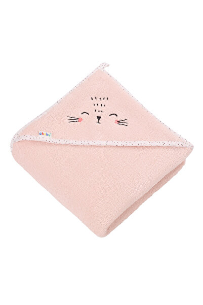 Akuku Prosop cu gluga pentru bebelusi Stars Roz,100x100 cm,realizat din bumba...