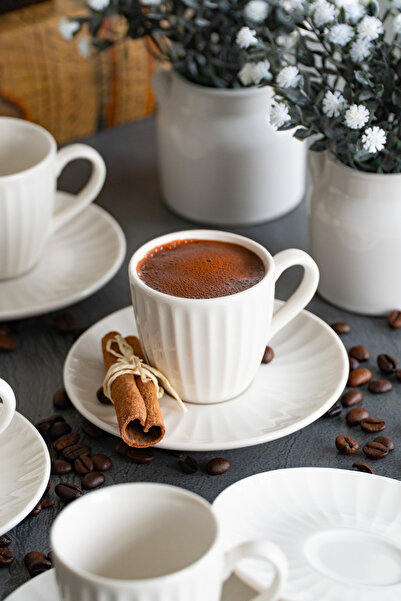 Heda Porselen Karizma 12 Parça 6 Kişilik Porselen Kahve Fincan Takımı