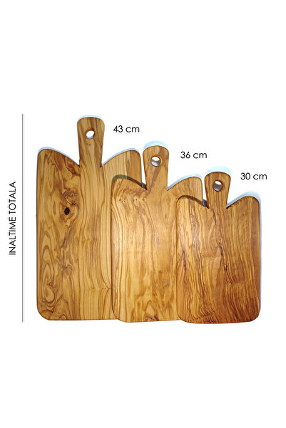 OEM Cutting board made of olive wood, with handle, Creta, XL size, 43x22x2 cm