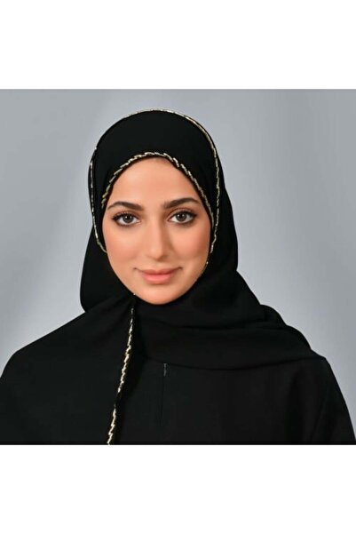 HAWRAA طرحة بشك ذهبي مائل على الحواف