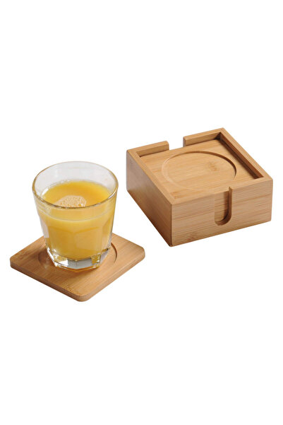 Kesper Set de suporturi pentru pahare 58746, 10x10 cm, 6 buc, Bambus, Cutie, ...