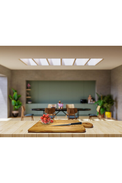 OEM Kitchen cutting board made of olive wood, rustic, handmade, with handle, Sorentto L, 35x19x1.5 cm