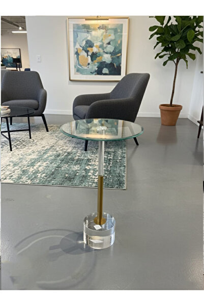 DEC49 Single gold acrylic table
