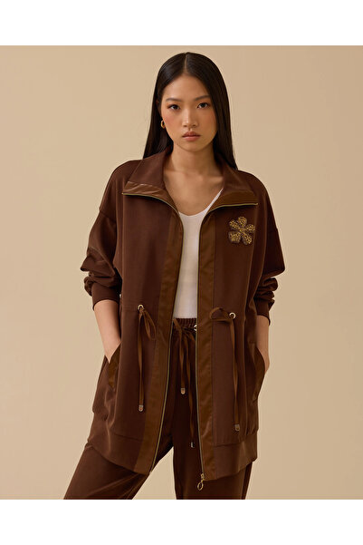 SEÇİL Καπάκι με φερμουάρ από διπλό ύφασμα με πέτρα