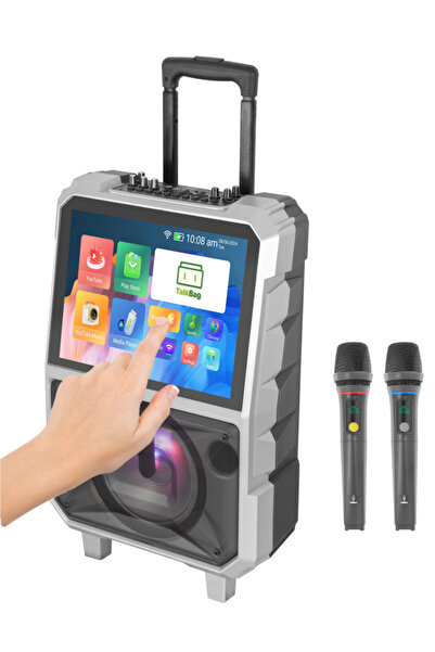 TALKBAG Dokunmatik Ekranlı Taşınabilir Hoparlör Sistemi Usb-wifi-Çift mikrofonlu