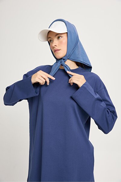 minaaise Μπλουζάκι με φαρδύ μανίκι Oversize Basic Indigo