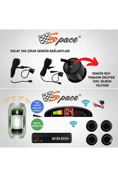 Space Dijital Ekranlı Kablosuz Park Sensörü