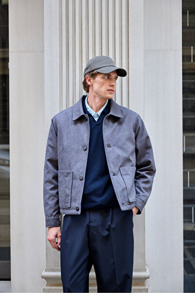Danger Suede Quilted Men's Coat Anthracite Jacket