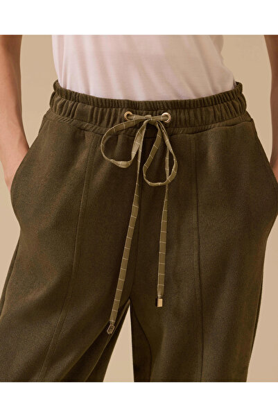 SEÇİL Lace-Up Ankle Length Suede Pants