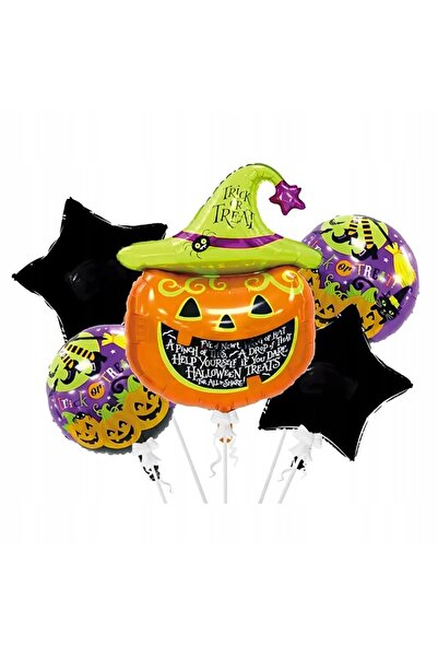 zola Σετ 5 μπαλονιών για το Halloween, κολοκύθα με καπέλο, διαφορετικά μεγέθη...
