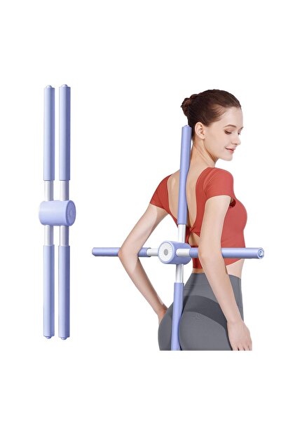 Arabest Posture Corrector Yoga Cross Stick,Retractable Design (Blue)
