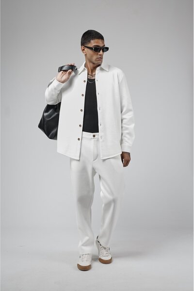 king brich Regular Fit Jacquard Men's Trouser Shirt Set