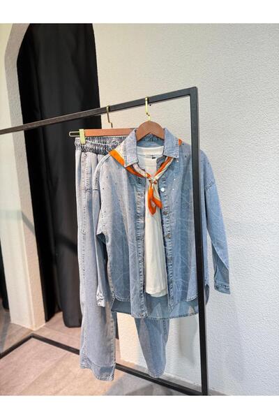 BÜŞRA PERKER Stone Detailed Jacketed Jean Set