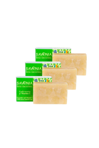 Savonia Set 3 buc - Sapun Castravete si Vitamina C,