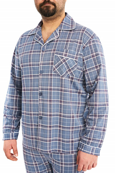 Centini Men's pajamas with buttons and collar, Breeze, blue