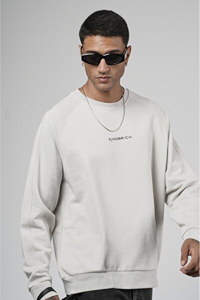 king brich Kingbrich Printed Raglan Sleeve Oversize Cut Sweatshirt