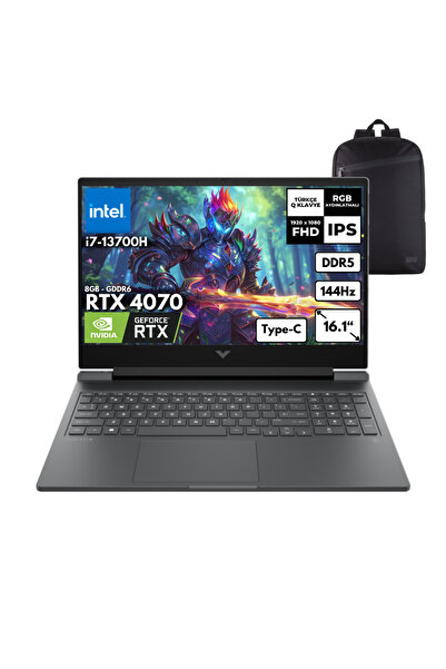 HP Victus 16-R0071NT i7-13700H 32 GB 1 TBSSD RTX4070 16.1" FHD Win 11 Pro + S...