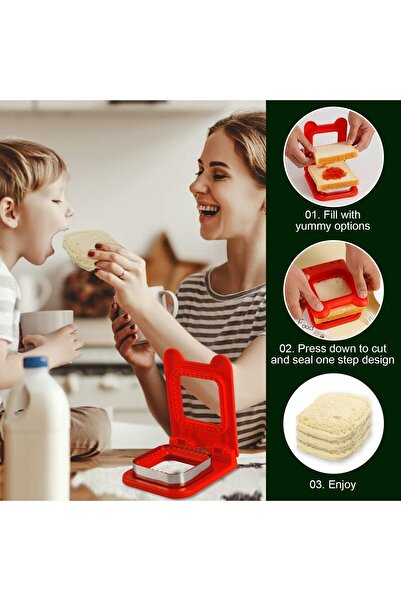 Generic Sandwich Maker Shapes Sandwich Cutter and Sealer 2 in 1 Sandwich Molds Bread Cutter for School Picni