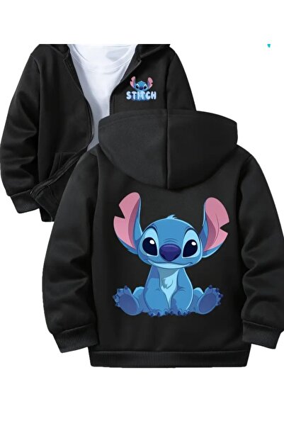 CLASİVA سترة للأطفال بغطاء للرأس مطبوع عليها ستيتش تصميم عصري عالي الجودة