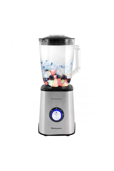 ROHNSON Tabletop blender 1300W, glass jar, 1.5L, Titanium blades, 2 Speeds+Pulse, Titanium Pro R5335