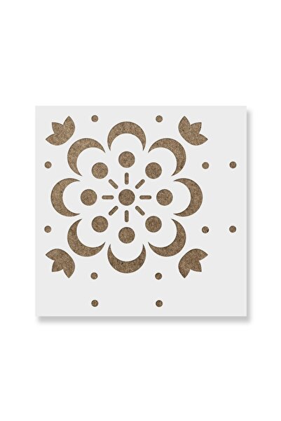 Maxrom Sablon Perete vopsire, tencuiala 0.7mm Dagmar Tile Stencil Refolosibil, model MXSP7280, 300 x 300 mm