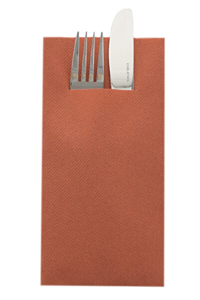 Mank Șervețele de masă Linclass cu BUZUNAR - Teracotă (Cărămiziu - Portocaliu...