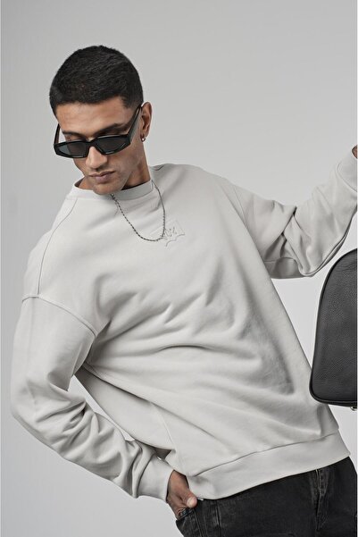 king brich Crew Neck Logo Oversize Fit Men's Sweatshirt