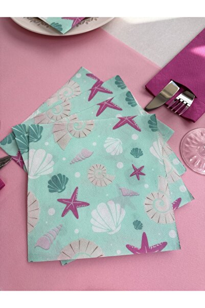 Mank Χαρτοπετσέτες Softpoint για γιορτές - Κοχύλια / 38 x 38 εκ. / 20 τεμ.