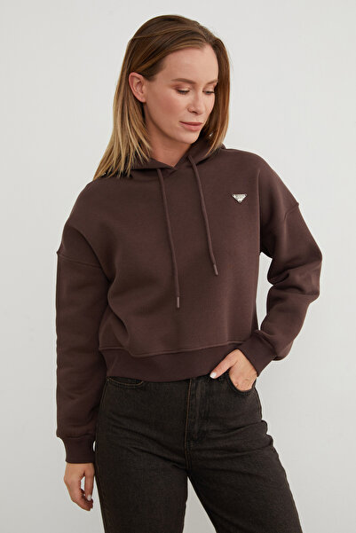 Fulla Moda 3 Thread Triangle Metal Emblem Hooded Sweatshirt