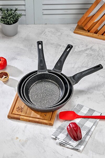 Cooker 3-Piece Cast Granite Pan Set (20–24–28 cm)